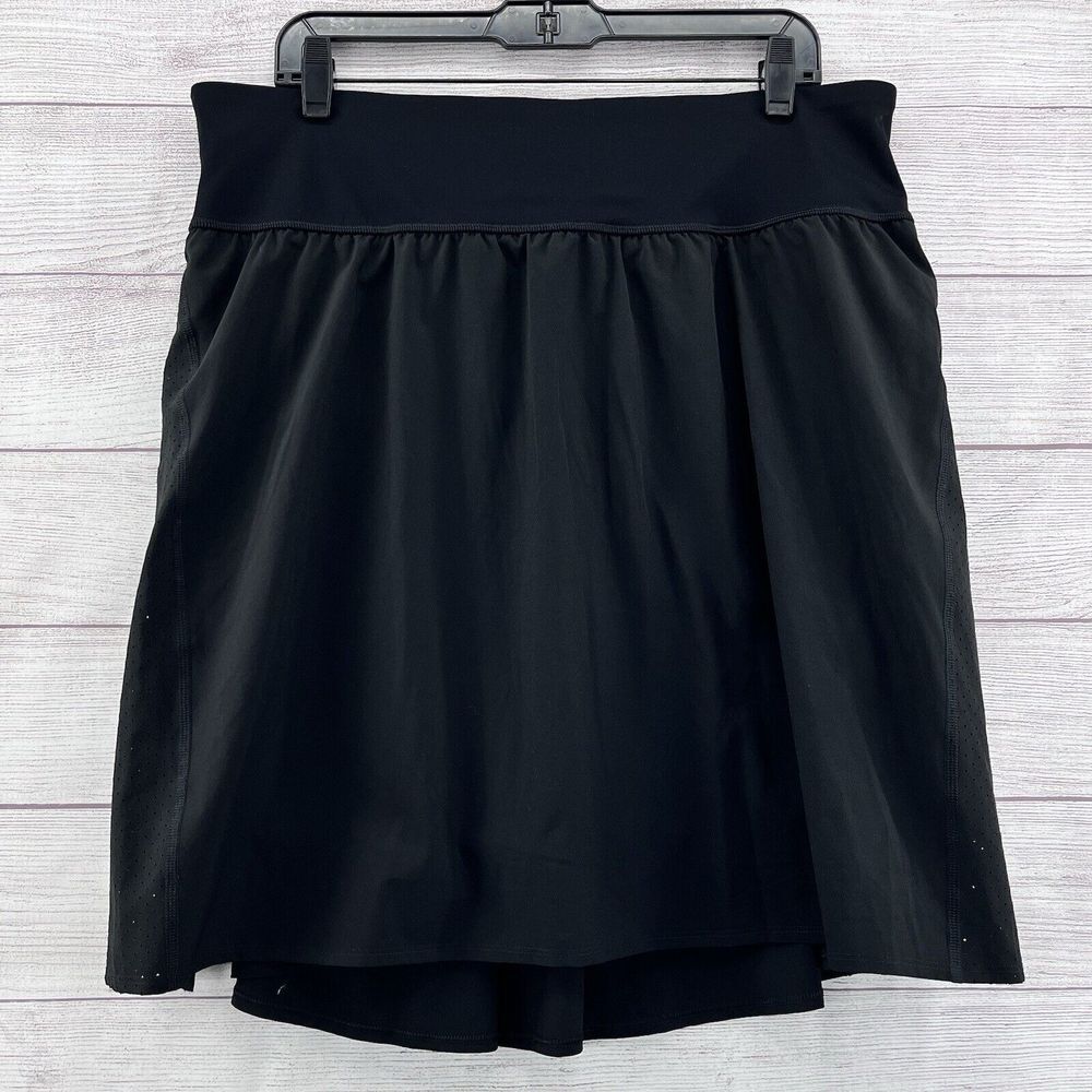 Spanx Size 2X Get Moving Black Skort 20" Athletic Tennis Pickleball Skirt Plus